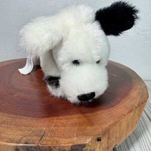 Battat Plush Puppy Dog White Black Spotted Stuffed Animal Red Collar 8 Inch